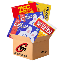 cm전용 박스 25번 대용량 비스켓 4종 모음 합5개 (에이스2개+빠다코코낫1개+제크1개+고소미1개), 1세트