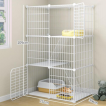 고양이 집 애완 동물 용품 고양이 케이지 작은 집 화장실, 중간 레이어 3 [70*35*105] 멀티 플랫폼, 표준 