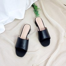 구두모모 심플 와이드 스트랩 뮬 슬리퍼 (3cm)