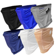 여름 쿨 엣지 귀걸이형 시원하고 편한 메쉬 등산 골프 낚시 라이딩 바이크 자전거 버프 넥워머, 잔줄 검정색