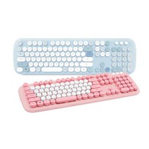 엑토 레트로 팝 타자기 저소음 무선 키보드 KBD-59무선키보드 레트로키보드 사무용키보드 멤브레인키보드 조약돌키보드, KBD-59핑크