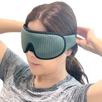 어나더랩 쿨링 수면안대 3D 암막 파우치 귀마개 포함, 그린, 1개