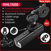 자전거라이트 자전거 전면 빛 IPX6 방수 유형 충전식 1000LM 사이클링 헤드 라이트 LED손전등 MTB 스포츠 아웃도어 활동 운동 내구성 밝은 지속적인, RHL1500 Holder