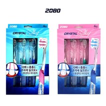 2080 크리스탈 실키 칫솔 4개입/ 초극세 실크모/2종류 미세모 _ 4501209EA, $ 미세모, $ 본상품선택