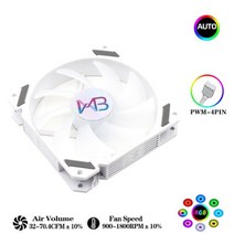쿨링 저소음 Wovibo RGB 120mm 팬 PWM 4 핀 사일런트 몰 렉스 컴퓨터 케이스 CPU 냉각 냉각기 Ventilador 12V DC 조정 속도, CHINA_White RGB | 3Pcs | WHITE