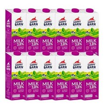 해피반 멸균우유 3.8%, 1L, 12개입