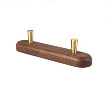 월넛 골드후크 라운드 벽행거 옷걸이 2후크, 1개