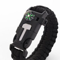 캠핑랜드 5종 생존 팔찌(블랙), 1개