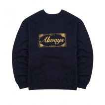 남자 여자 맨투맨 스웨트 셔츠 챈스챈스 ALWAYS EMBROIDERED SWEATSHIRT(NAVY/기모) SWEATSHIRT(NAVY)