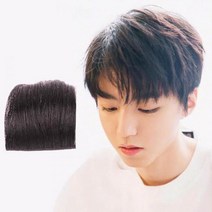 남성 붙임머리 옆머리 앞 뒤 부분가발, onesize, 내츄럴블랙