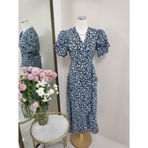 고퀄리티 시원한소재 잔꽃 플라워 언발 프릴 랩 롱 원피스 (2color)