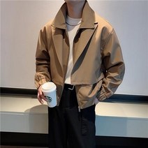 POMTOR 트렌디한 가을 캐주얼 재킷 남숏 디자인 아우터 남 코디
