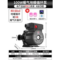 순환 펌프 가정용 지난 저음 자동 덥다 지열 난방이다 가스보일러 차폐 220V 4926343313, 전동 100w 3단 기어 (6부 )증