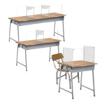 투명책상가림막 식탁가림막 비말차단 데스크 회의실 책상 가림판, L자 연결대 6개 L6