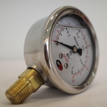 올판 홍기(APHQ) 압력게이지 오일충전형 60파이 15kgf