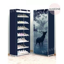 Makone 상표등록 방수신발걸이 방수실외신발장 가정용 신발장 선반, 5단 4칸-커피