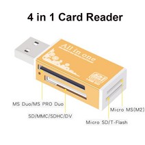 메모리 스틱 프로 듀오 마이크로 SD/t 플래시/M2/MS SD 어댑터에 대 한 1 마이크로 SD 카드 판독기 플래시 USB 메모리 카드 판독기에 상위 다채로운 4|모바일 폰, 1개, red