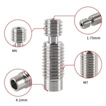 필라멘트 PLA 3d 프린터 소모품 재료 티타늄 합금 고품질 핫 엔드 목구멍 목구멍, 10개, 1.75mm