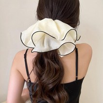 쉬폰 풍성 왕곱창 빅사이즈 스크런치 로우번 머리묶기 골프 곱창머리끈 헤어끈 똥머리