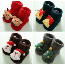 아기 아동 크리스마스 산타 루돌프 캐릭터 신생아 겨울 삭스 6개월 수면 양말