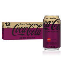 Coca Cola Soda 미국 코카콜라 제로 체리 바닐라 소다 탄산음료 캔 음료수 12oz(355ml) 12캔