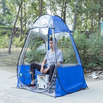 하이킹 백패킹 이글루 좌대낚시 도킹 야외 민물낚시 빙어낚시 방풍 방수 낚시텐트 낚시용품, 트럼펫낚시블루