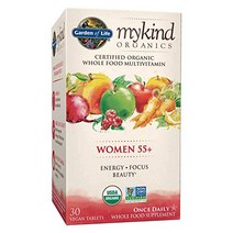 미국 직배송 Garden of Life My Kind Organic Women 55+ Multivitamin Energy Fo B07CZP3LT9, 1개