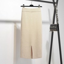 말랑마쥬 H라인 포근터치 뒷트임 니트 롱스커트