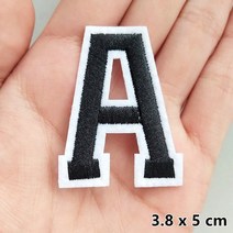 데님 셀프수선테이프 와펜 DIY26 영어 알파벳 검은 글자 자수 패치 의류 철 diy 패치 아플리케 옷 스티커 번호 0-9 배지