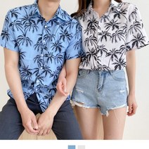 반팔블라우스 린넨셔츠 반팔셔츠 커플시밀러룩 여름블라우스 오버핏셔츠 반팔남방 대커플룩 커플남방 커플셔츠 빅사이즈 시밀러룩 여름셔츠 와이셔츠드레스셔츠 하와이안셔츠 야자수