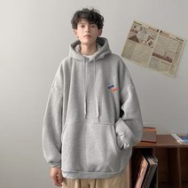 빅 사이즈 순색 상의 루즈핏 코트 봄 얇은 후드 맨투맨 후드티