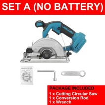 브러시리스 전기 원형 톱 무선 목재 절단기 목공 전동 공구 마키타 호환 배터리용, No Battery, 한국 플러그