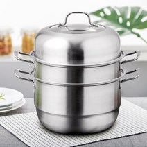 멀티 IH 인덕션 3단 스텐 찜기 찜솥 곰솥 28cm, 1개