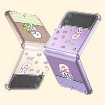 [바보사랑] 에스더버니 블루밍 Z플립4 투명 에어 범퍼 케이스, 디자인선택:로즈가든버니, 상세 설명 참조