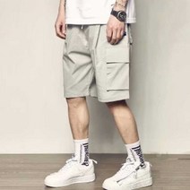 힙합 카고 포켓 반바지 레이어드 패션 와이드핏 팬츠:No5673ea