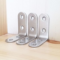 스텐 꺽새 ㄱ자 브라켓 꺾쇠 가구 코너 장석 4구 40mm 경첩 욕실장 화장실 꺽쇠 옷장 각철 부속 앵글 신발장 이음쇠 고정쇠 보강 연결 코너철 모서리 목재 연결 고정 철물, 1개