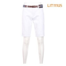 [리트머스] 남성 5부 슬림핏 팬츠 화이트