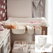 [무료배송]이케아온라인몰 ONSKLIG 다용도 기저귀 갈이대 수납 정리함, 화이트