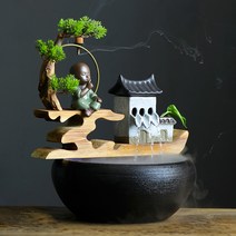 가정용미니분수대 세라믹 흐르는 물 부를 창출하는 장식품 수조 조경 거실 현관 사무실 데스크탑 창의적인 집들이 및 개방, 1. 강남 수향 마을로 역류 향 보내기