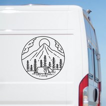 자동차 스타일링용 대형 캐러밴 스티커 RV 트럭 어드벤처 데칼 말박스 밴 캠핑 액세서리 산악 풍경, Black+50CM