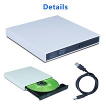 외장cd롬 디비디플레이어 리더기 범용 USB 20 휴대용 외부 초고속 CDROM DVD 플레이어 드라이브 자동차 디, 한개옵션0