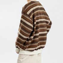 컴클로젯 남자 단가라 스트라이프 앙고라 니트맨투맨 스웨터 BB1074