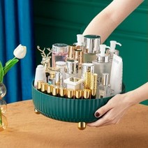 네모생활 회전식 화장대 정리대 당일발송, S, 다크크그린