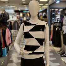 루이까스텔 가을 여성 골프 전판 바둑판 면분할 터틀 조끼 베스트 3LCVT901 블랙 루이777