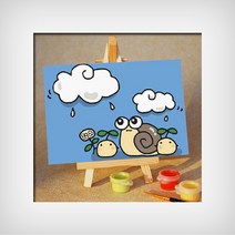 1+1 DIY캔버스페인팅 명화그리기 유화 세트 그림 액자, M06_비와 달팽이