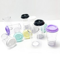 윙컴 리유저블 투명 칼라컵1P 500ml 친환경 에코젠소재 국산텀블러 빨대뚜껑 투명텀블러 뚜껑선택가능, 모던-레몬