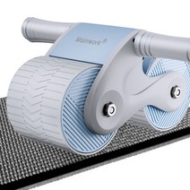 Mainwork 리바운드 ab 슬라이드 롤아웃 논슬립 저소음 파워 휠 홈트레이닝 뱃살빼는운동 복근 코어 운동기구+무릎패드, 블루