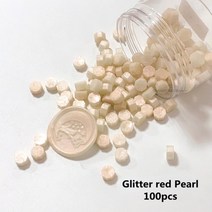 로고 네임 도장 인장 실링 왁스 세트 스탬프 비즈 진주 화재 래커 인감 입자 초대장, 반짝이 레드 펄