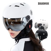 브렌스 퓨젼 스키 스노우보드 바이저 고글헬멧 일체형, 퓨젼고글 WH_L, 화이트