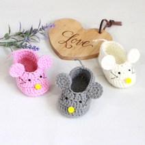 마우스 아기덧신 만들기 DIY키트(동영상), 화이트